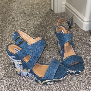 Flower Jean heels